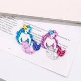 6pcs Bling Mermaid Acrylic Earring Charms DIY Jewelry Making