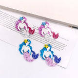 6pcs Bling Mermaid Acrylic Earring Charms DIY Jewelry Making
