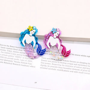 6pcs Bling Mermaid Acrylic Earring Charms DIY Jewelry Making