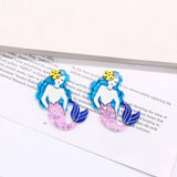 6pcs Bling Mermaid Acrylic Earring Charms DIY Jewelry Making