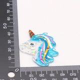 6pcs Acrylic Unicorn Earring Charms Cartoon Animal Pendant DIY Jewelry