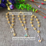 Religious Pendant Bracelet, Yellow Crystal Bracelet, Flash Chain, 6pcs/pack