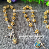 Religious Pendant Bracelet, Yellow Crystal Bracelet, Flash Chain, 6pcs/pack