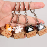 6pcs Cartoon Animal Resin Charms Keychain DIY Jewelry Accessory