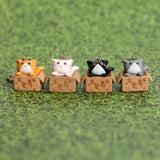 6pcs/pack Cat Cartoon Animal Resin Charms Keychain DIY Jewelry