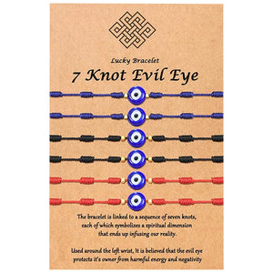 7 Knots Lucky Friendship Bracelets Evil Eye Red Braided Bracelet Charm Jewelry