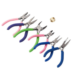 6pcs Carbon Steel Jewelry Pliers Set Brass Rings
