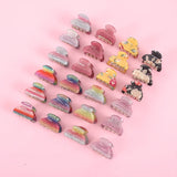 6pcs Acrylic Hair Claw Small Hair Clip for Girls Colorful Hair Accessories