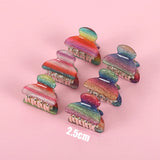 6pcs Acrylic Hair Claw Small Hair Clip for Girls Colorful Hair Accessories