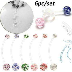 6pcs Pregnant Women's Acrylic 14G Belly Button Navel Ring