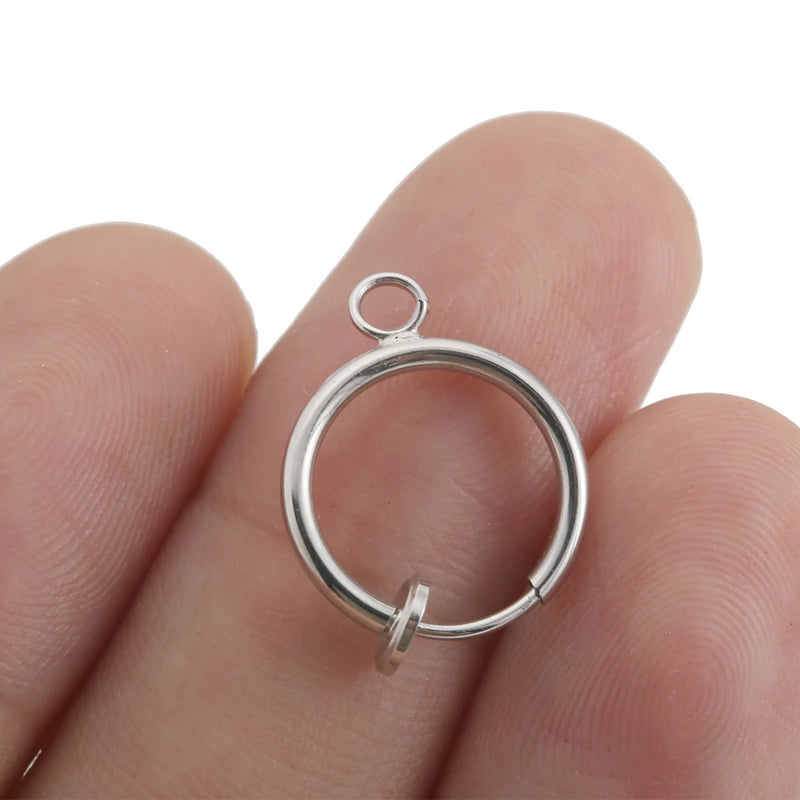 6pcs Stainless Steel Round Earrings Hoops Lever Earring Hooks Findings Making