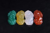 6pcs Handwork Green Red Agate Jade Carved PiXiu Lucky Pendant Necklace