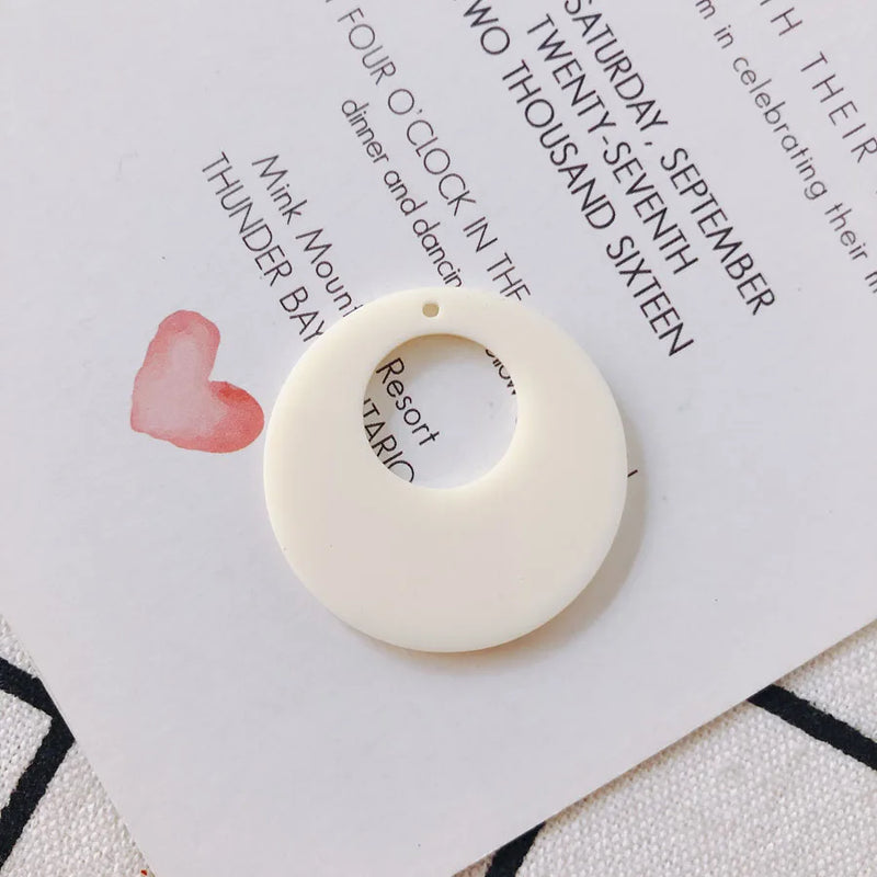 6pcs Resin Round Earring Jewelry Pendant Accessories