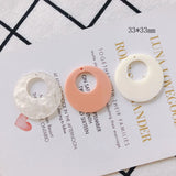 6pcs Resin Round Earring Jewelry Pendant Accessories