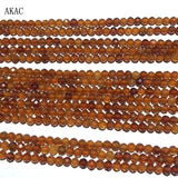 Faceted Orange Garnet Loose Beads 3mm for DIY Bracelet Necklace