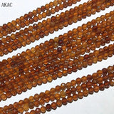 Faceted Orange Garnet Loose Beads 3mm for DIY Bracelet Necklace
