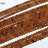 Faceted Orange Garnet Loose Beads 3mm for DIY Bracelet Necklace
