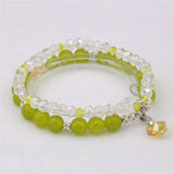 Natural Stone Crystal Glass Beads Lady Bracelet Chain Yoga Healing Rope Chain