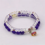 Natural Stone Crystal Glass Beads Lady Bracelet Chain Yoga Healing Rope Chain