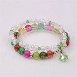 Natural Stone Crystal Glass Beads Lady Bracelet Chain Yoga Healing Rope Chain