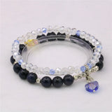 Natural Stone Crystal Glass Beads Lady Bracelet Chain Yoga Healing Rope Chain