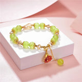 Natural Stone Jades 8mm Bracelet Pendant Chain Bohemia Charm Gift