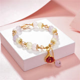 Natural Stone Jades 8mm Bracelet Pendant Chain Bohemia Charm Gift