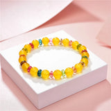 Natural Stone Jades Round Beads Bracelet for Women Bohemia Gift
