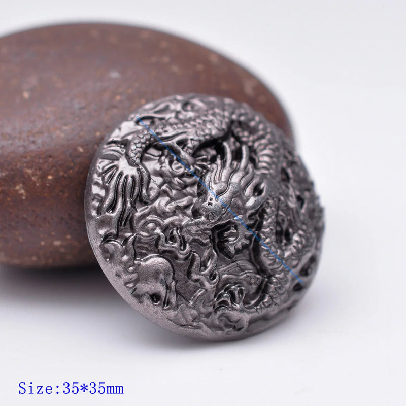 6x 35mm Antique Brass Chinese Dragon Concho Buttons DIY Leathercraft Wallet Belt