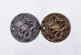 6x 35mm Antique Brass Chinese Dragon Concho Buttons DIY Leathercraft Wallet Belt