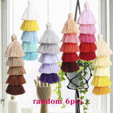 Boho Pompom Tassel Bag Charms Chain Keychain Pendant Fringe Decor