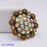 Colorful Crystal Leather Western Belt Rhinestone Concho Screwback