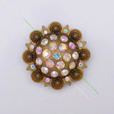 Colorful Crystal Leather Western Belt Rhinestone Concho Screwback