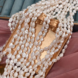 6x10MM Natural Freshwater Pearl Baroque Loose Beads 38Pcs/Strand