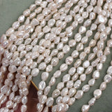 6x10MM Natural Freshwater Pearl Baroque Loose Beads 38Pcs/Strand