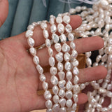 6x10MM Natural Freshwater Pearl Baroque Loose Beads 38Pcs/Strand
