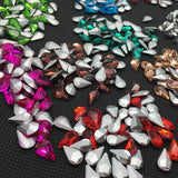 Teardrop Glass Stone Droplet Crystal Pointback