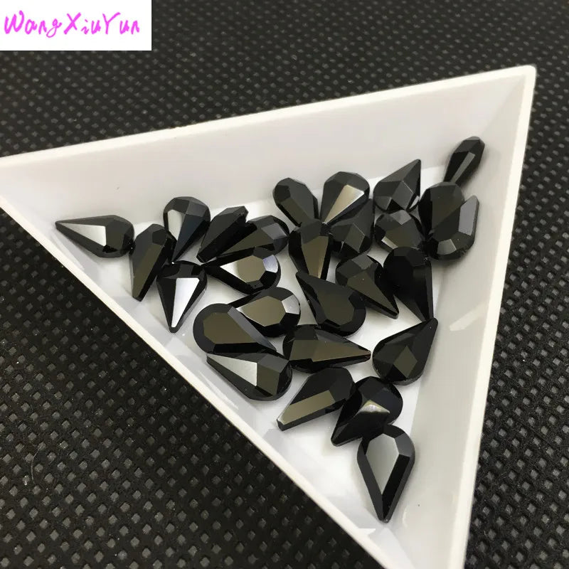 Teardrop Glass Stone Droplet Crystal Pointback