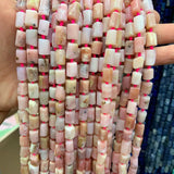 10mm Natural Pink Opal Stone Beads Tube Column Spacer Loose Beads 15''