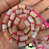 10mm Natural Pink Opal Stone Beads Tube Column Spacer Loose Beads 15''