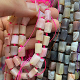 10mm Natural Pink Opal Stone Beads Tube Column Spacer Loose Beads 15''