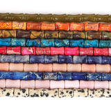 6x10mm Bamboo Joint Shape Sea Sediment Jaspers Beads 15''