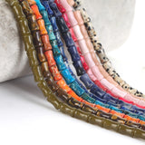 6x10mm Bamboo Joint Shape Sea Sediment Jaspers Beads 15''