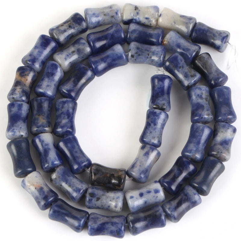 6x10mm Bamboo Joint Shape Sea Sediment Jaspers Beads 15''