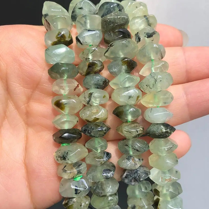 6x11mm Green Prehnita Jades Loose Spacer Beads for Jewelry Making DIY Bracelets