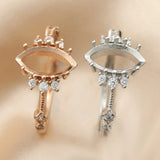 6x12MM Marquise Prong Ring Setting 925 Silver Rose Plated DIY Bezel