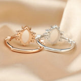 6x12MM Marquise Prong Ring Setting 925 Silver Rose Plated DIY Bezel