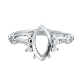 6x12MM Marquise Prong Ring Setting 925 Silver Rose Plated DIY Bezel