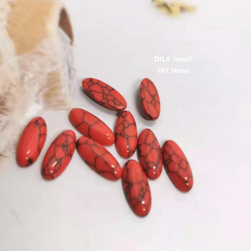 6x14mm Half Oval Stone Flat Back Cabochons DIY Jewelry Making