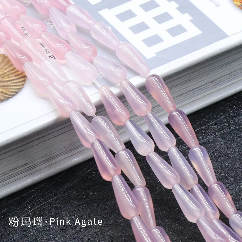 6x15mm Water Drop Natural Agate Beads for Jewelry Making